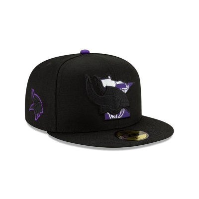 Minnesota Vikings Gorra | New Era NFL State Logo Reflect 59fifty Fitted Cap Mexico - Negros